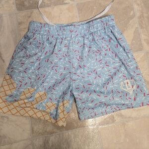 Light Blue Ice Cream Print Shorts